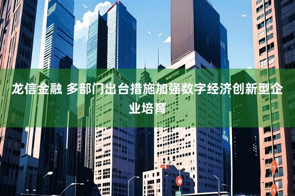 龙信金融 多部门出台措施加强数字经济创新型企业培育